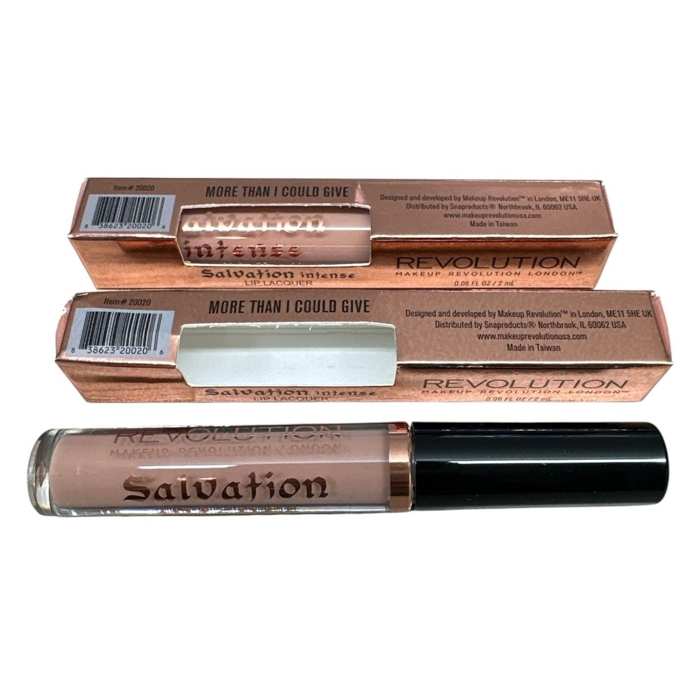 Makeup Revolution Salvation Intense Lip Lacquer x2 More Than I Could Give Nude